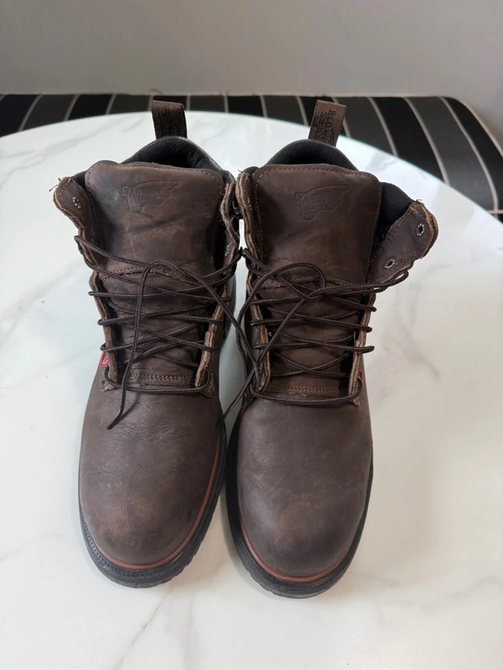 Red Wing Shoes Brown Leather Lace-Up Work Boots